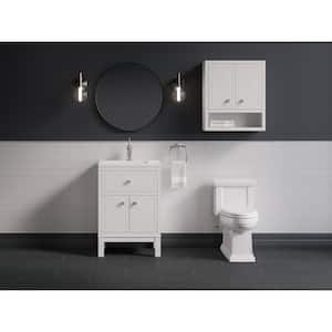 Beauxline 24 in. W x 18 in. D x 36 in. H Single Sink Freestanding Bath Vanity in White with Quartz Top