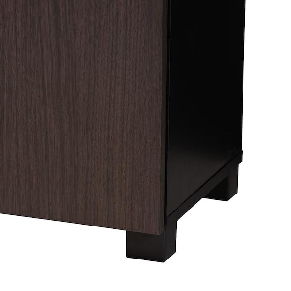 Marine Wenge Finished 2 Door Wood Entryway Shoe Storage Cabinet Brown - Baxton Studio