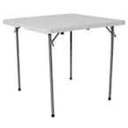 33.5 in. Granite White Plastic Tabletop Metal Frame Folding Table