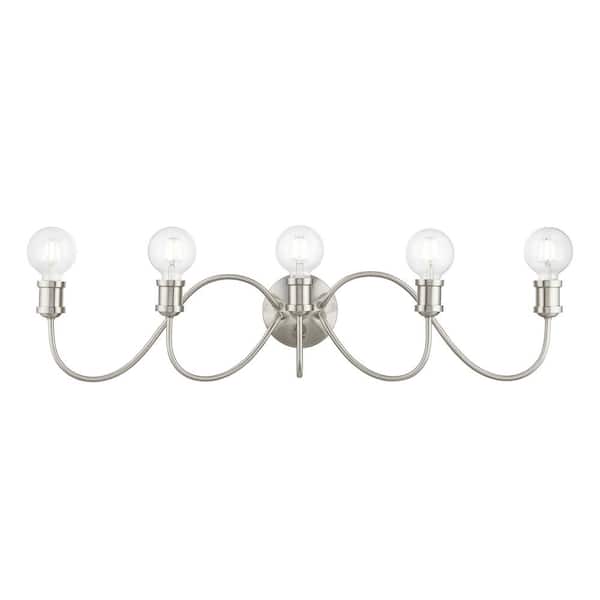 AVIANCE LIGHTING Beckford 33.5 in. 5-Light Brushed Nickel ADA Vanity Light