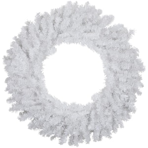 30 in. White Canadian Pine Unlit Artificial Christmas Wreath