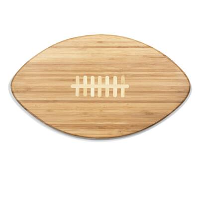 16 in. x 8.8 in. Oval Bamboo Wood Football Cutting Board and Serving Tray