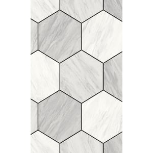 Carrara Geometric Hexagon Printed Non-Woven Paper Non-Pasted Textured Wallpaper 60.75 sq. ft.