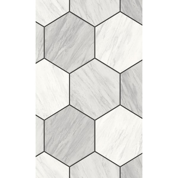 Carrara Geometric Hexagon Printed Non-Woven Paper Non-Pasted Textured Wallpaper 60.75 sq. ft.