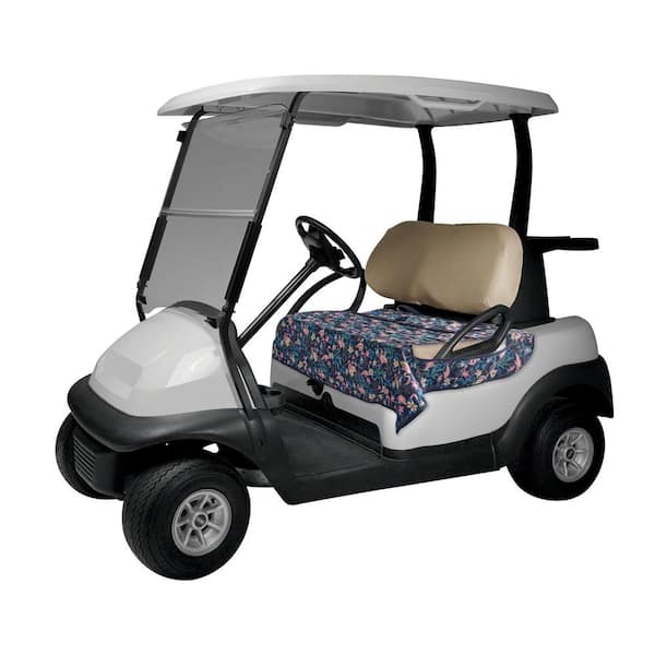 Classic Accessories 54 in. W x 32 in. D in Vera Bradley Golf Seat Blanket Flamingo Garden