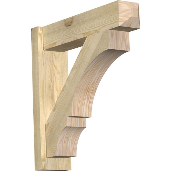 Ekena Millwork 6 in. x 24 in. x 24 in. Douglas Fir Balboa Craftsman Rough Sawn Outlooker