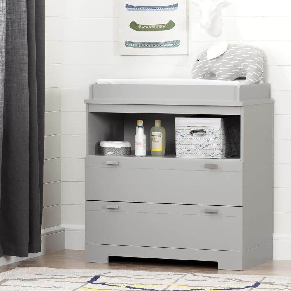 South Shore Reevo 2-Drawer Soft Gray Changing Table -  10272