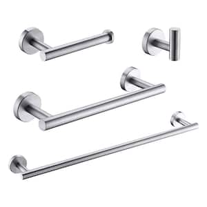 4-Piece Bathroom Accessories Set Stainless Steel Wall Mounted, Brushed Nickel Finished