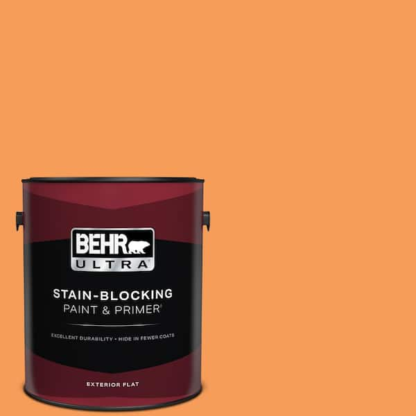 BEHR ULTRA 1 gal. #P220-6 Bergamot Orange Flat Exterior Paint & Primer