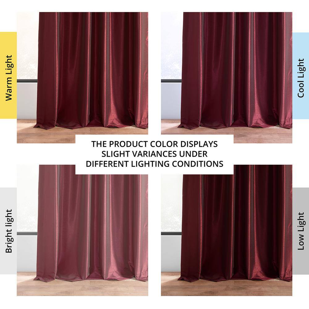 Ruby Faux Silk Pleated 120-Inch Window Curtain Panel