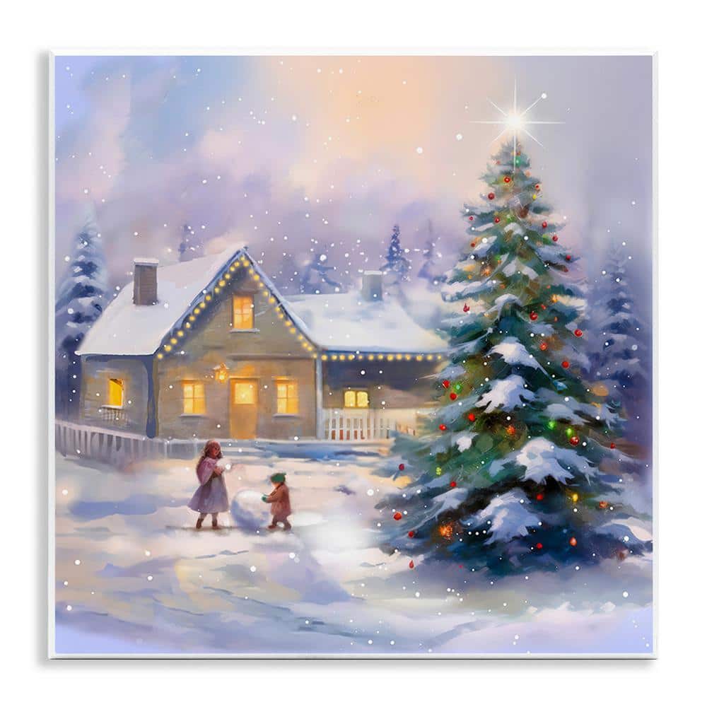 Children Building Snowman by Enrico McGarrigle 1 Piece Unframed Graphic Print Nature Poster Art Print 12 in. x 12 in. price history on PriceWatchPro