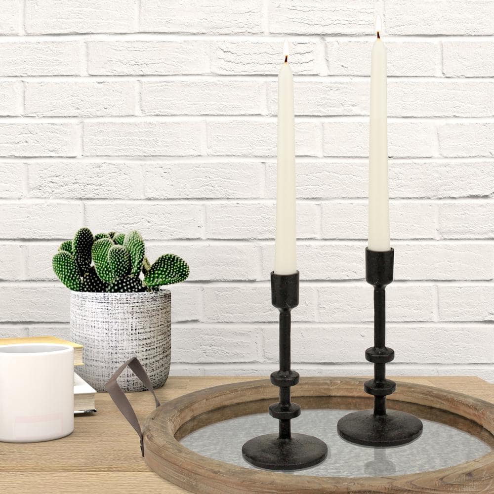 Elegant White Paraffin Wax 10" Dripless Taper Candles, 30-Pack