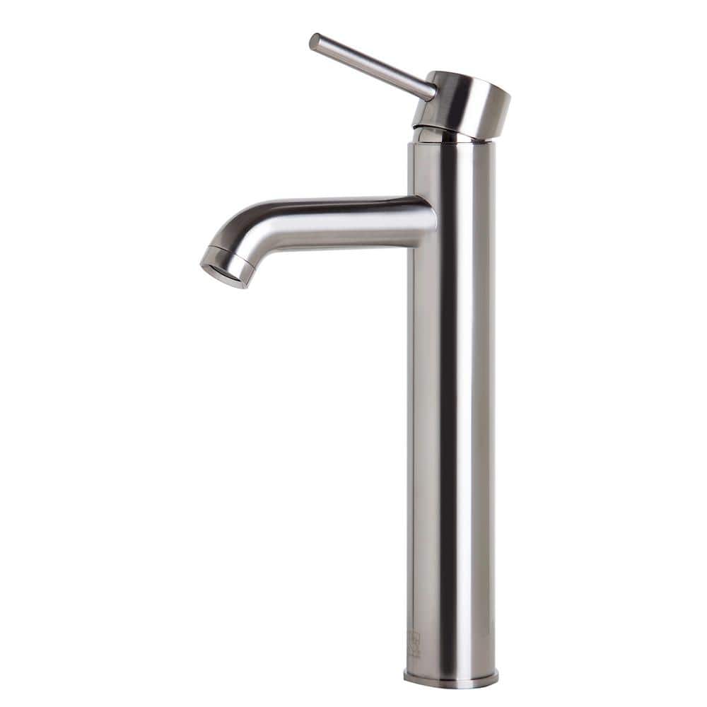 Tall Brushed Nickel Single Lever Bathroom Faucet