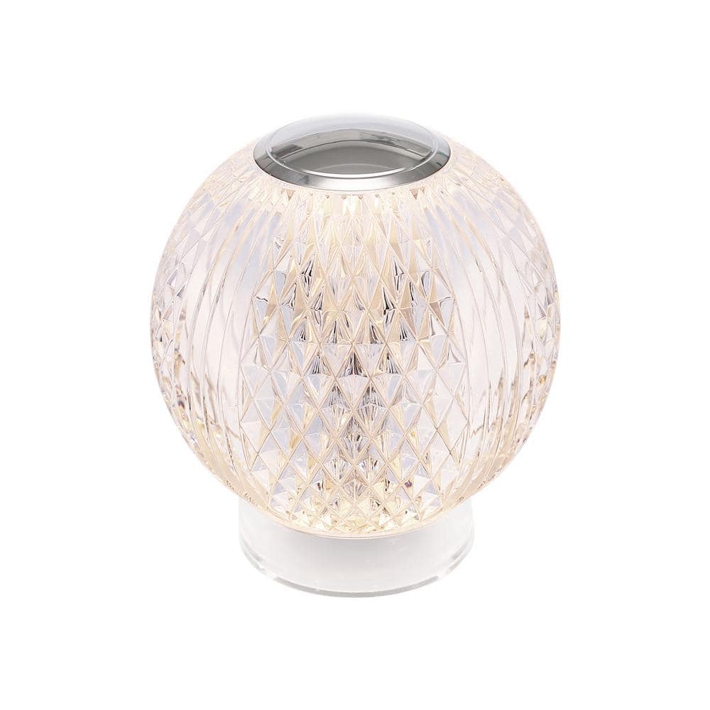 Marni Polished Nickel and Clear Globe Table Lamp