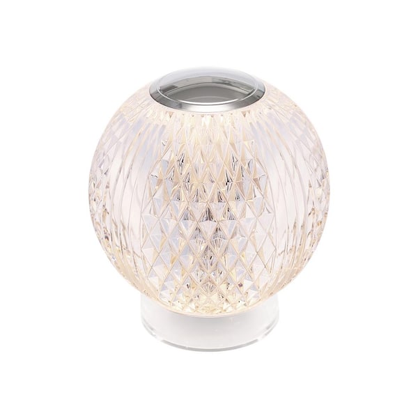 ALORA Marni 4 in. 1-Light 2-Watt Polished Nickel Integrated LED Modern Table Lamp