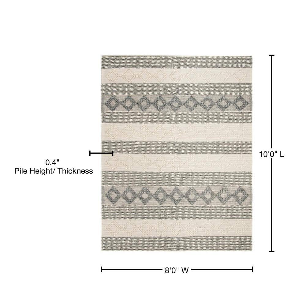 Hand-Tufted Coastal Elegance Gray Wool 8' x 10' Area Rug