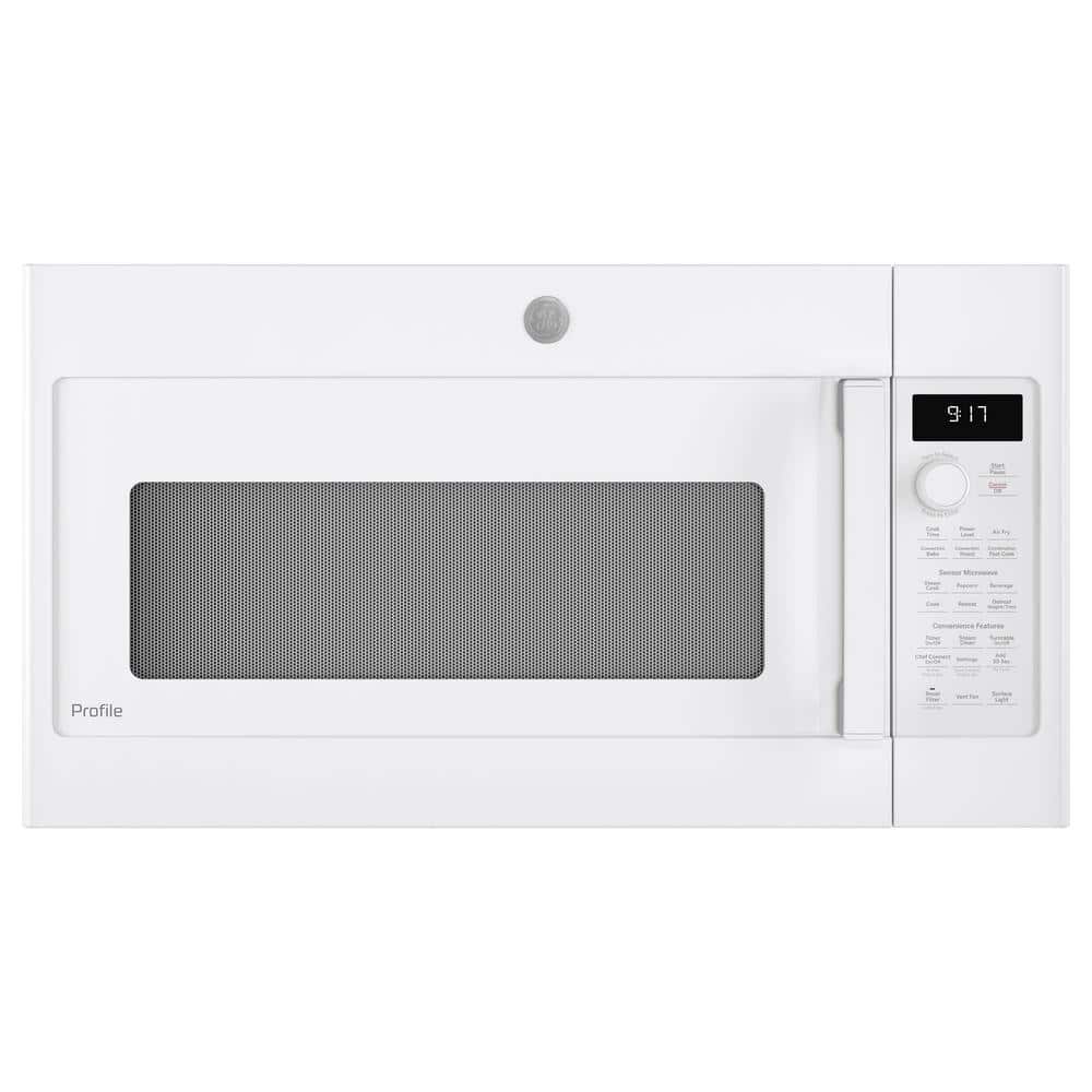 GE Profile 1.7 Cu. Ft. Over the Range Microwave in White with Air Fry