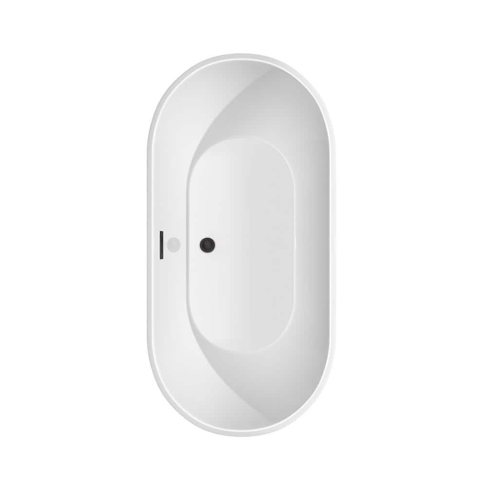 Brooklyn 60'' White Acrylic Freestanding Soaking Bathtub