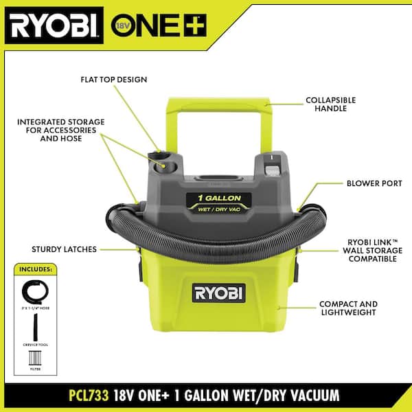 RYOBI - ONE+ 18V Cordless 1 Gal. Wet/Dry Vacuum (Tool Only)