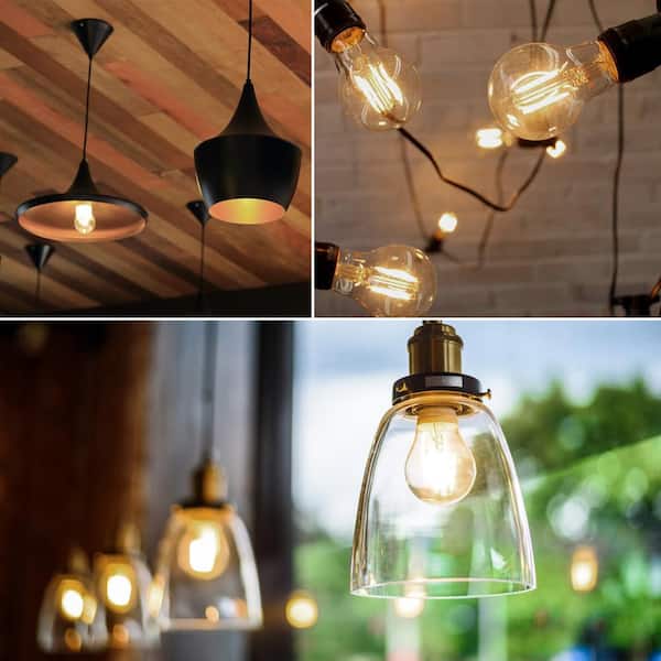 LUXRITE 60-Watt Equivalent A19 Dimmable Edison LED Light Bulbs UL