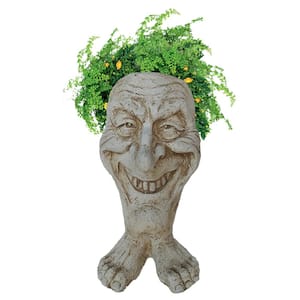 17 in. Uncle Lucky the Muggly Face Garden Statue Planter Holds 7 in. Pot