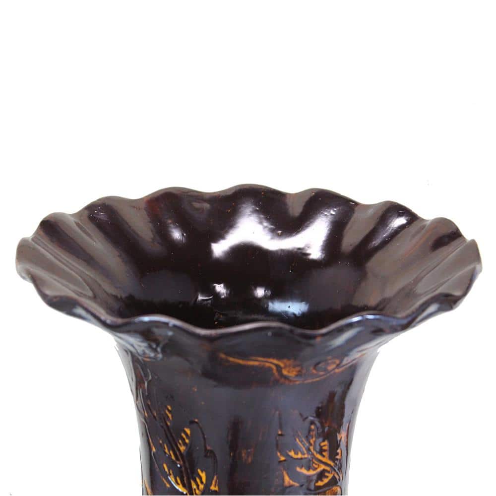 Traditional Brown Trumpet Shaped 36" Plastic Floor Vase
