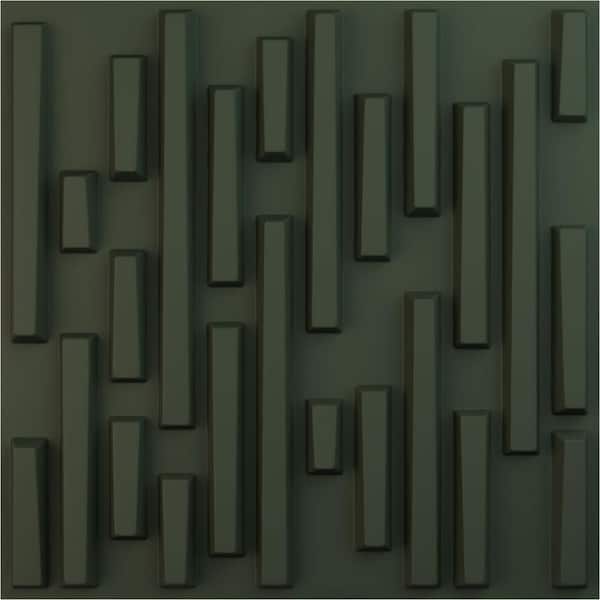 Ekena Millwork 19 5/8 in. x 19 5/8 in. Staggered Brick EnduraWall Decorative 3D Wall Panel Satin Hunt Club Green 12-Pack 32.04 Sq.Ft.