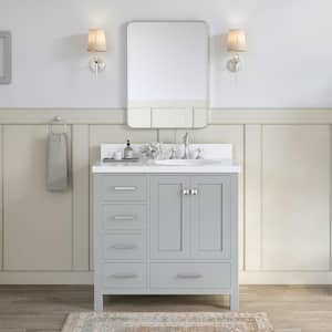 Cambridge 36 in. W x 21.5 in. D x 34.5 in. H Freestanding Bath Vanity Cabinet Only in Grey