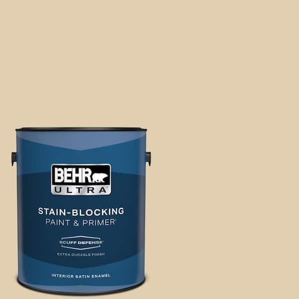 BEHR ULTRA 1 gal. Home Decorators Collection #HDC-AC-09 Concord Buff Extra Durable Satin Enamel Interior Paint & Primer