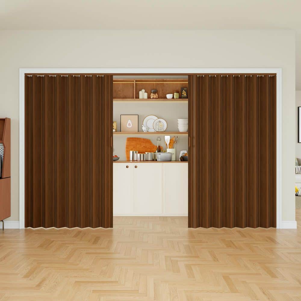 ARK DESIGN Blackout Door 120 in. x 80 in. Walnut Vinyl PVC