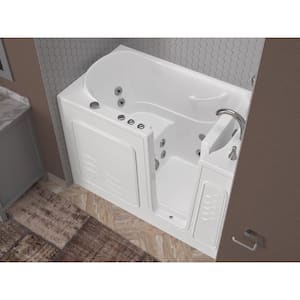 HD Series 53 in. Right Drain Quick Fill Walk-In Whirlpool Bath Tub with Powered Fast Drain in White