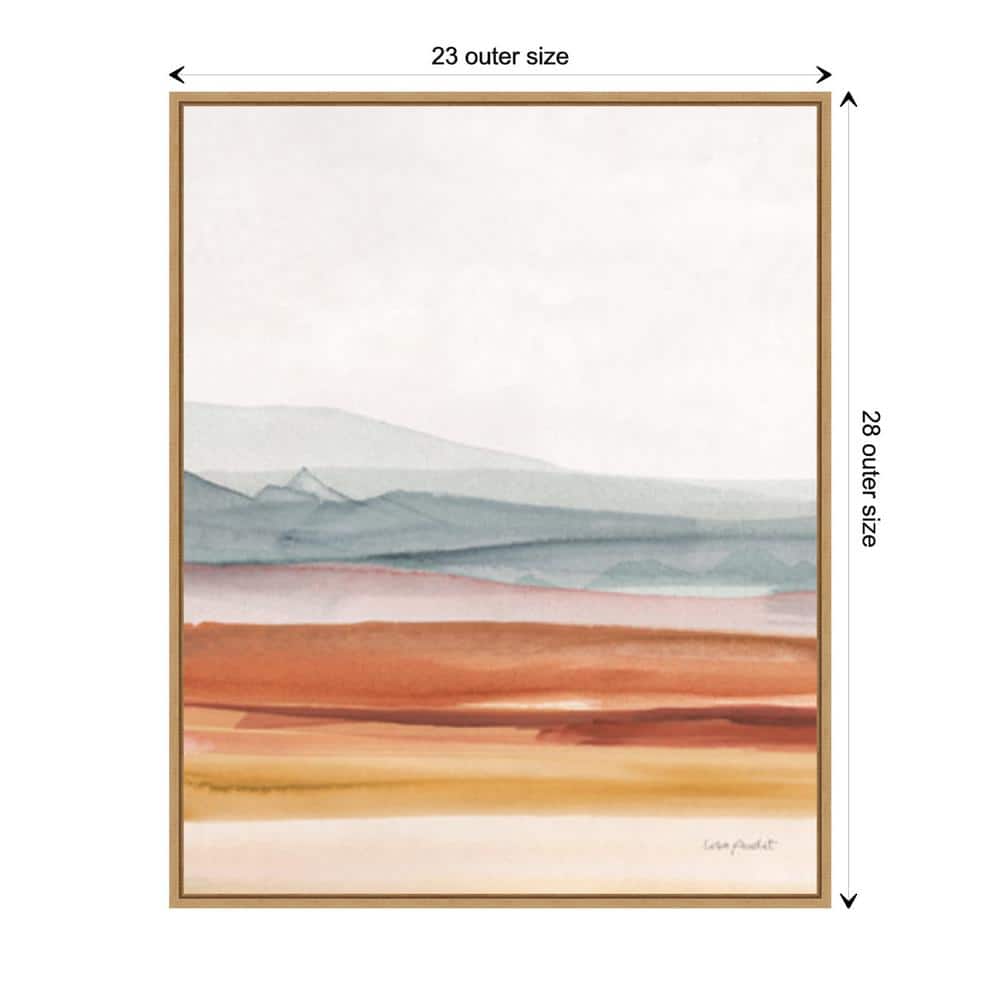 Sierra Hills Abstract Nature Canvas Art with Maple Frame