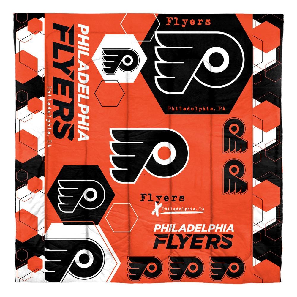 Philadelphia Flyers Hexagon Full/Queen Comforter & Shams Set