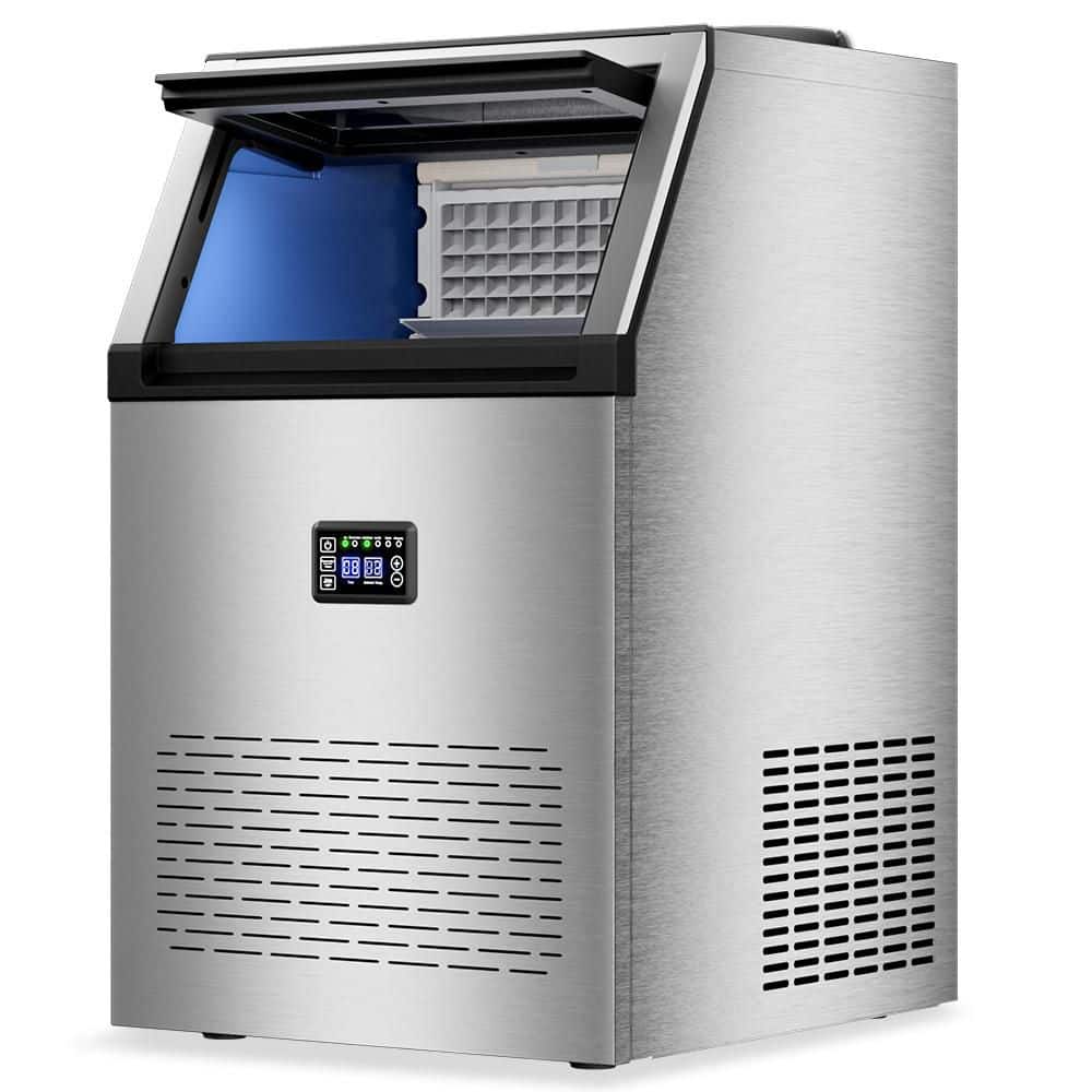 16.14 in. 120 lb. Commercial Freestanding/Built-In Full Size Cubes Ice Maker in Stainless Steel with 35 lb. Storage Bin