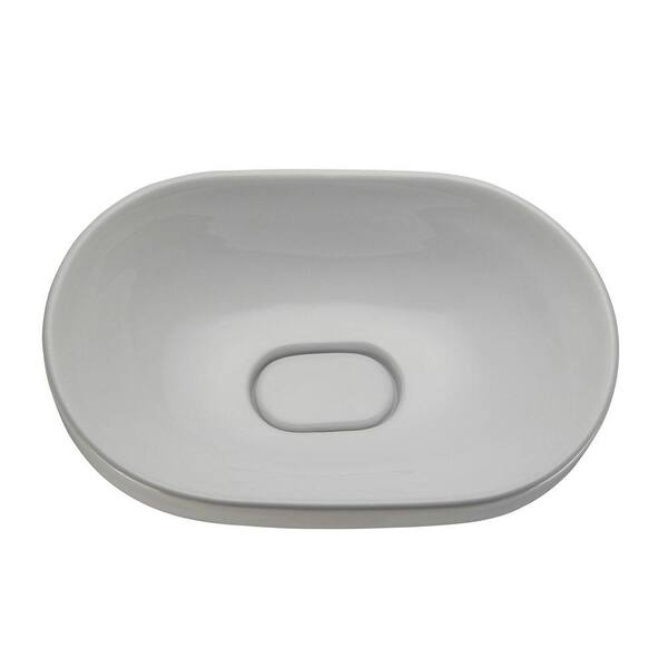 DECOLAV Classically Redefined Semi Recessed Oval Bathroom Sink in White