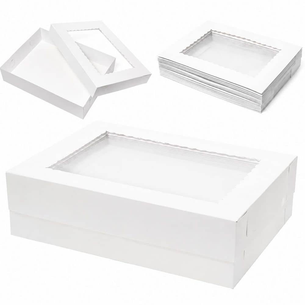 10-Pack White Half-Sheet Cake Boxes with Clear Windows, 19 x 14 x 5-in. Bakery Boxes price history on PriceWatchPro