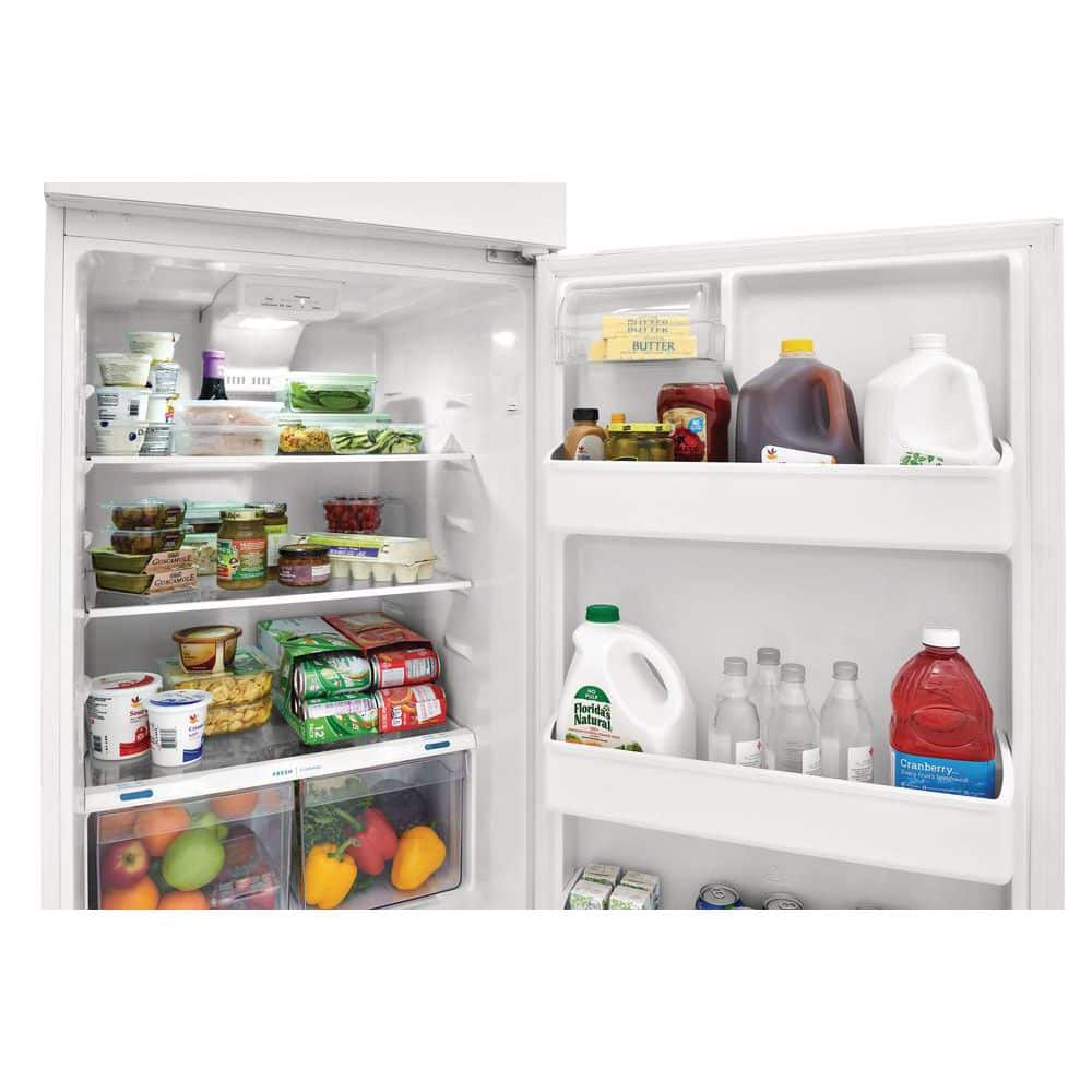 White Compact Top Freezer Refrigerator with Ice Maker