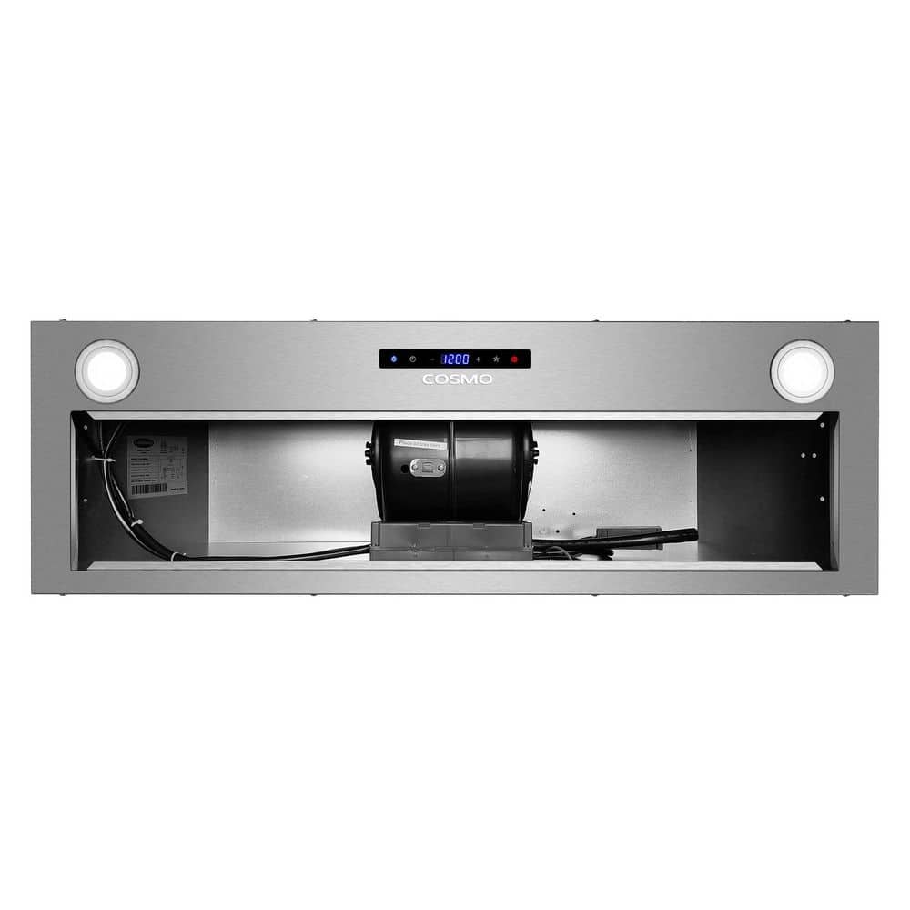 Cosmo 36" Stainless Steel Insert Range Hood with LED Lights