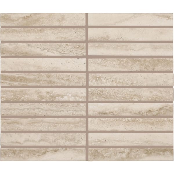 Daltile Calligo Almond 3 in. x 2-1/2 in. Glazed Ceramic Stacked Mosaic ...
