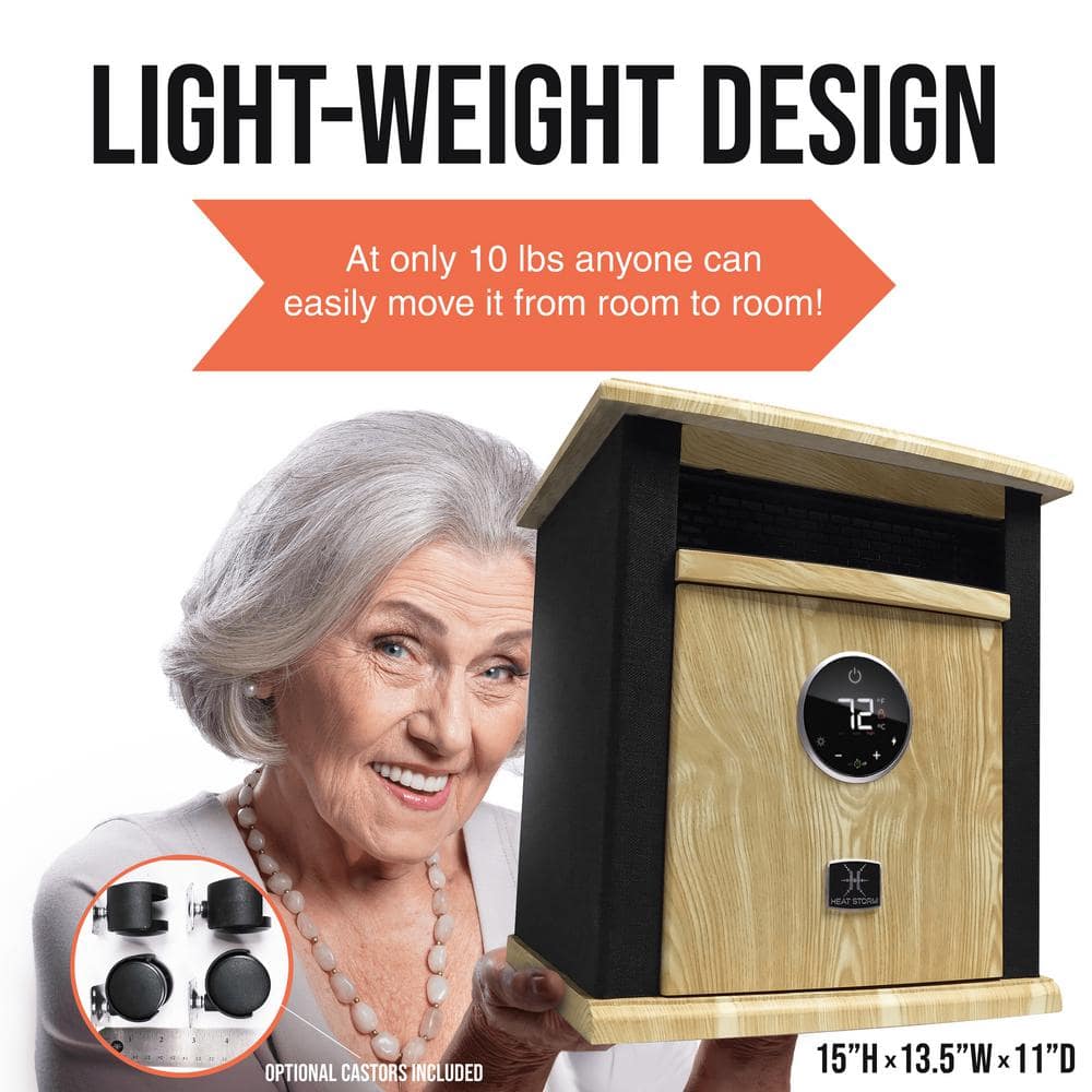 Black and Tan Electric Infrared Quartz Space Heater with Thermostat