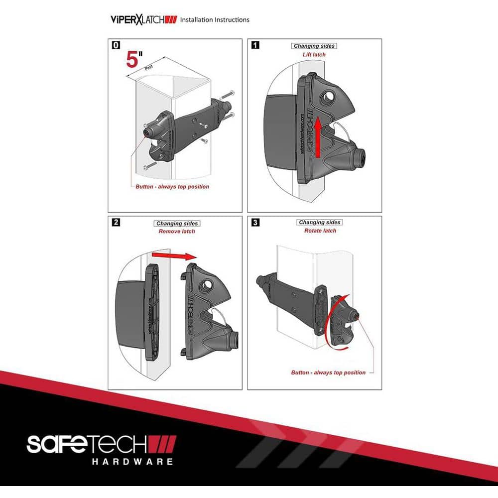 White Heavy-Duty Polymer Universal Gate Latch with Padlock Compatibility