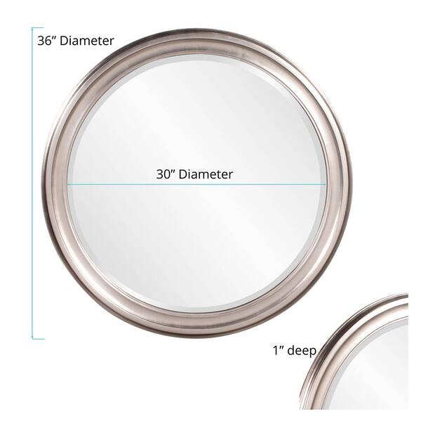 Marley Forrest - Medium Round Silver Leaf Beveled Glass Casual Mirror (36 in. H x 36 in. W)