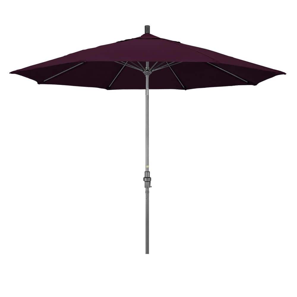 11 ft. Grey Aluminum Market Patio Umbrella Fiberglass Ribs Collar Tilt Crank Lift in Purple Pacifica price history on PriceWatchPro