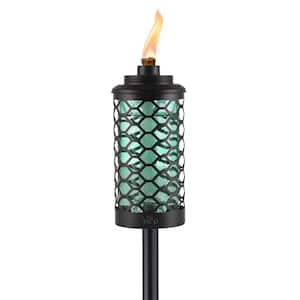 Convertible 65 in. TIKI Torch Glass Honeycomb, Blue
