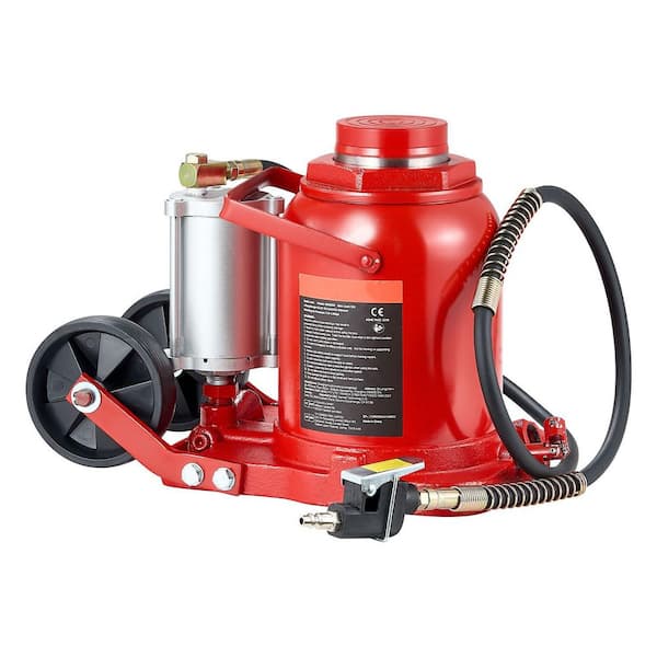 Air Hydraulic Bottle Jack, 50T Capacity, 10.4-16.1 in. Lifting Range, Pneumatic/Manual Welded Jack for Cars, 2025 Update
