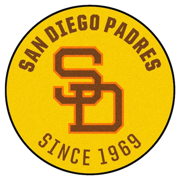 FANMATS San Diego Padres Yellow 2 ft. x 2 ft. Round Area Rug 1999 - The ...