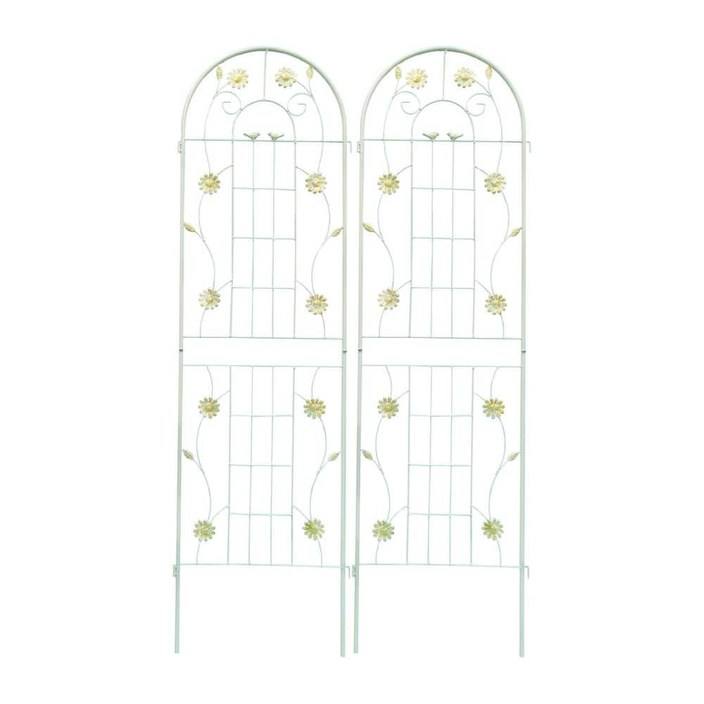 71 in. Cream White Metal Garden Rustproof Trellis for Climbing Plants, Wedding Ceremony Decorations (2-Pack) price history on PriceWatchPro