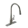 KOHLER Simplice Single-Handle Pull-Down Sprayer Kitchen Faucet in ...