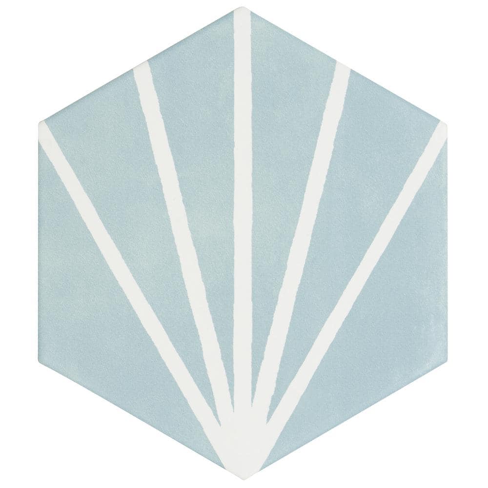 Turquoise 8" Hexagon Matte Porcelain Floor and Wall Tile