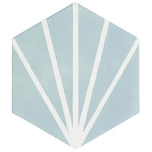 Eclipse Ray Turquoise 7.79 in. x 8.98 in. Matte Porcelain Floor and Wall Tile (9.03 sq. ft. /Case)